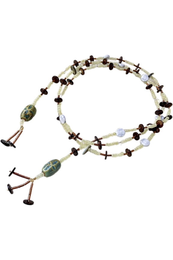 Colorful Beaded Necklace Vintage Styled Neckwear Ethnic Fashion Accessories Retro Jewelry Gift Crystal Beads Neck Chain Retro[l197]