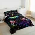 thumbnail image 3 of Castle Fairy 3-Piece Queen Size Comforter Set - Flying Moth Gothic Nature Print, 3 of 8