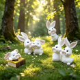 thumbnail image 4 of Cute Bunny Figurines Set, Mini Resin Rabbit Miniatures for DIY Terrarium, Fairy Garden, Dollhouse, Desk Decor, Plant Pot Decorations and Crafts, 4 of 4