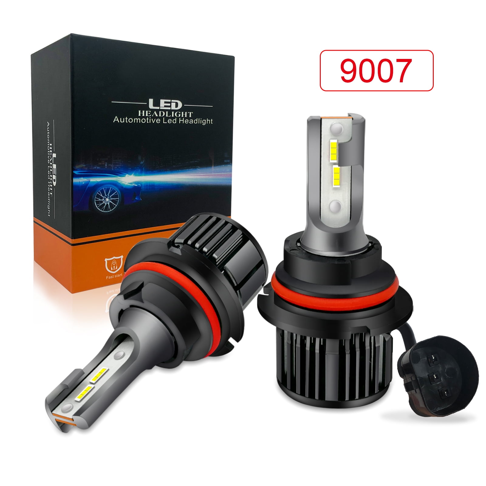 Bauma Auto Csp 9007 Led Headlight Bulbs 60w 14000lm Super Bright 6500k 