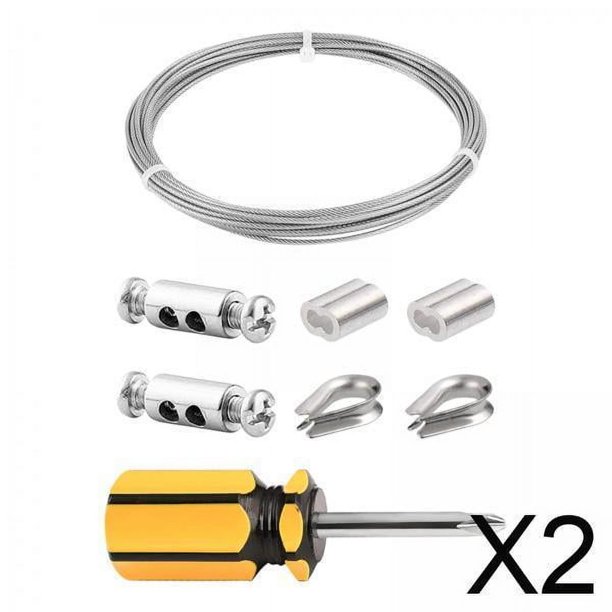 Cable de acero,Cable de acero inoxidable de 2 mm de fácil instalación,Kits de cables y cuerdas para cercas de jardín al aire libre,Cuerda para cortina multifunción con ajuste de