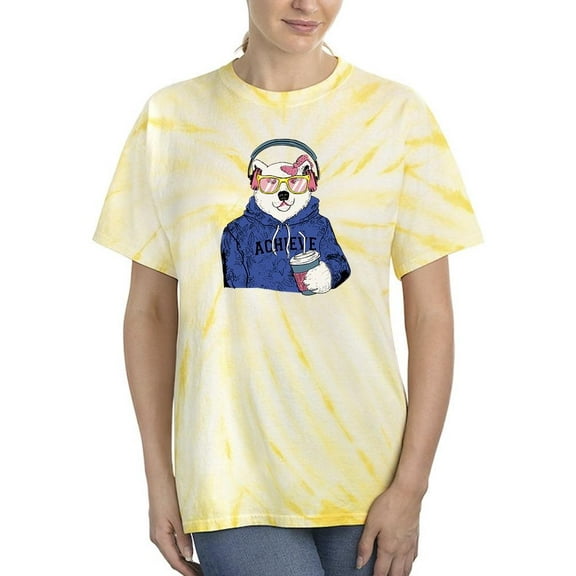 Young Girl Polar Bear Design Tie Dye Cyclone Women -Image by Shutterstock, Female Small