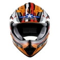 thumbnail image 4 of WOW Youth Kids Motocross BMX MX ATV Dirt Bike Helmet HBOY Shark Orange + Goggles + Skeleton Orange Glove Bundle, 4 of 8
