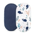 thumbnail image 2 of 2Pcs Newborn Baby Mose Basket Sheet Bassinet Sheet Cradle Sheet Adapts To Rectangle Oval Pram Bassinet Pads Minky Dot Cartoon Fitted Sheet Set Baby Care One Size, 2 of 6