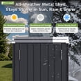 thumbnail image 6 of Patiowell, 26cu.ft Tall Black Steel Shed with 3-Tier Shelves - Vertical Organizer Shed for Garden/Tools, 6 of 9