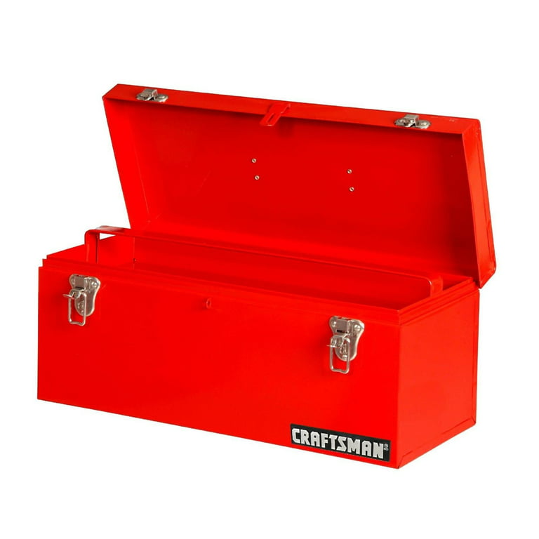 Craftsman Toolbox 21 Inch Steel Handbox Storage Chest Organizer Portable  Tool box Red 34124