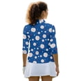 thumbnail image 3 of Binienty Blue Star Baseball Women Sport Shirts 3/4 Sleeve Sport Shirts Soft and Comfortable Quarter Zip Lightweight with Collar Shirt Fit Plain Suitable for Tennis Enthusiasts, 3 of 7