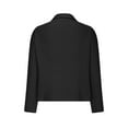 thumbnail image 5 of BiZtdJrK Cotton Linen Blazers for Women Long Sleeve Lapel Shirts Jacket Business Casual Work Office Suit Jackets Solid Button Open Front Cardigan Daily Sales of the Day Black M, 5 of 7