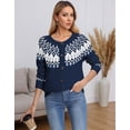 thumbnail image 5 of Fair Isle Sweaters Cardigans for Women Round Neck Fall Sweater Loose Casual Button Down Long Sleeve Open Front Knit Christmas Sweater S-XL Alsol Lamesa, 5 of 6