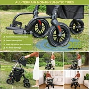 Foldable Rollator Walker for Seniors with Seat, Lightweight 2 In 1 Rolling Walkers Wheelchair Combo for Adult, Transport Chair with Brakes, Adjustable Seat and Handle, 300 Lb. Weight Capacity