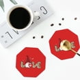 thumbnail image 5 of Balery 6 Pcs Love Gnomesleather Coasters Set, Drink Table Cup Coasters For Living Room Kitchen Coffee Decor, 5 of 9
