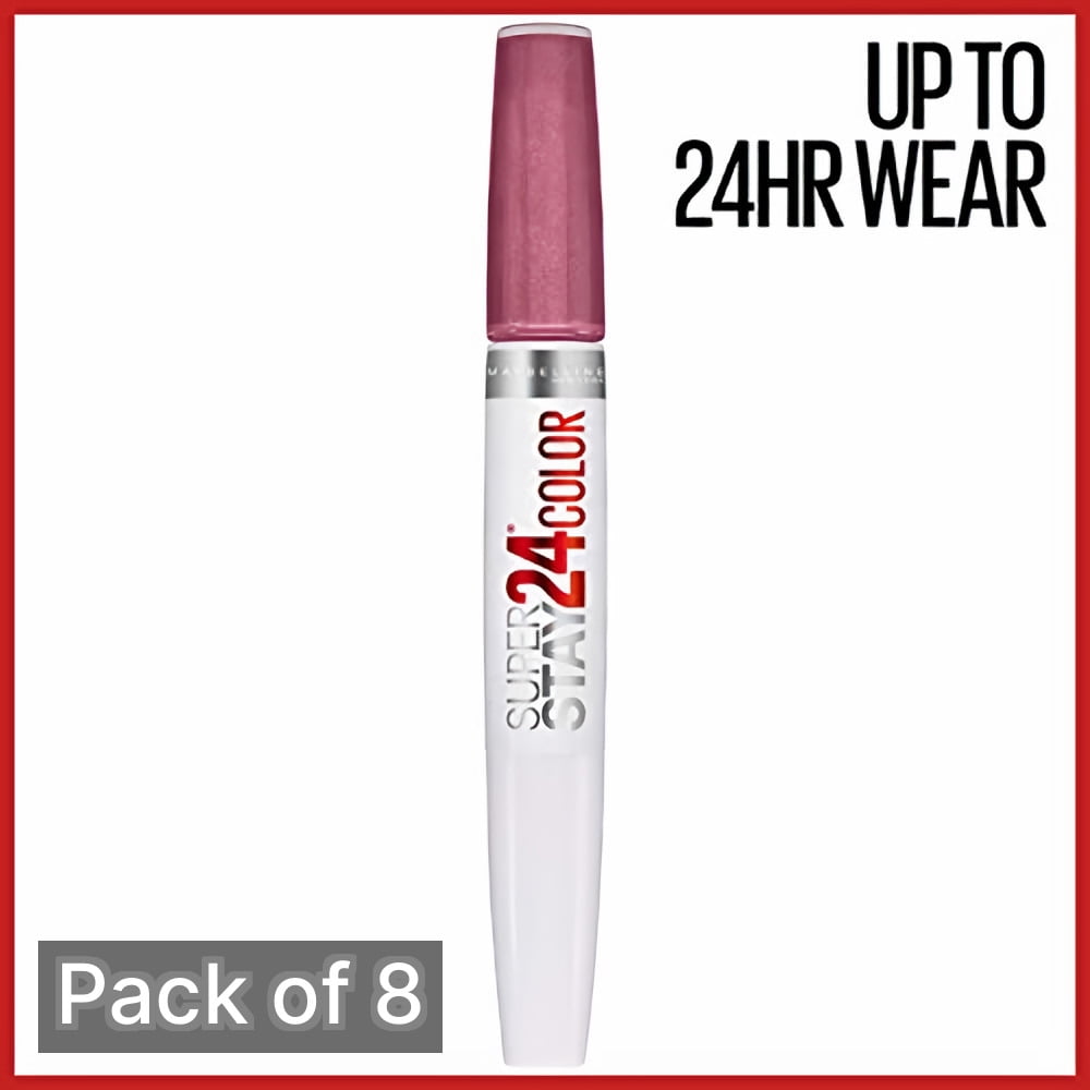Maybelline Super Stay Lip Color, Perpetual Plum (Pack of 8)