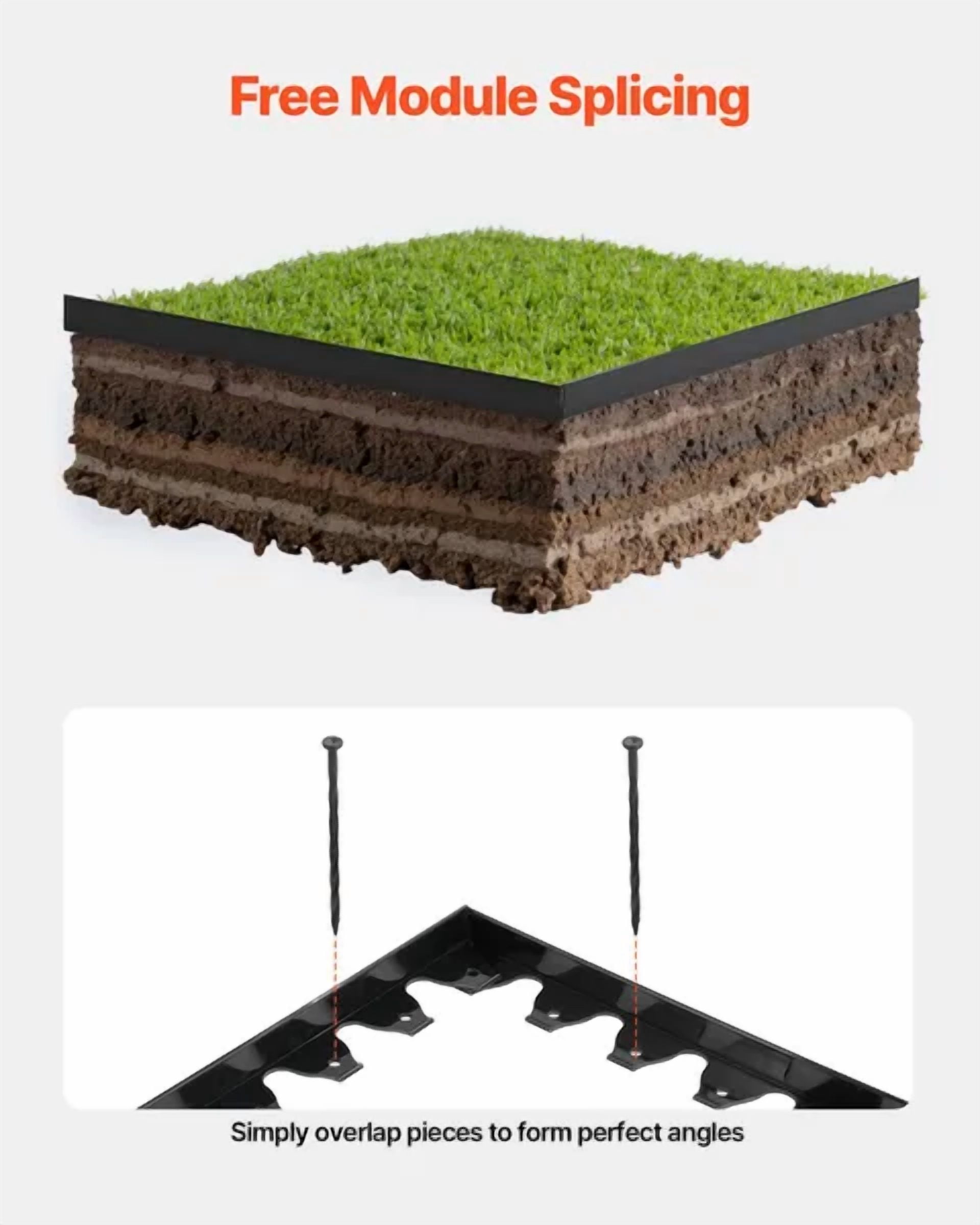 10 Pcs Plastic Landscape Edging Border,6 ftx1.6 in,Ideal for Flowerbeds and Lawn Edgings with 60 Spikes,Sun-Resistant and No Dig Garden Divider