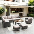thumbnail image 2 of Bellefurn Wicker Outdoor Patio Furniture Set - 6 Piece Outdoor Conversation Set with 6-Seater Outdoor Sectional Sofa,Patio Swivel Rocker Chairs,Ottomans,Coffee Table,for Outside Porch Deck Backyar, 2 of 10