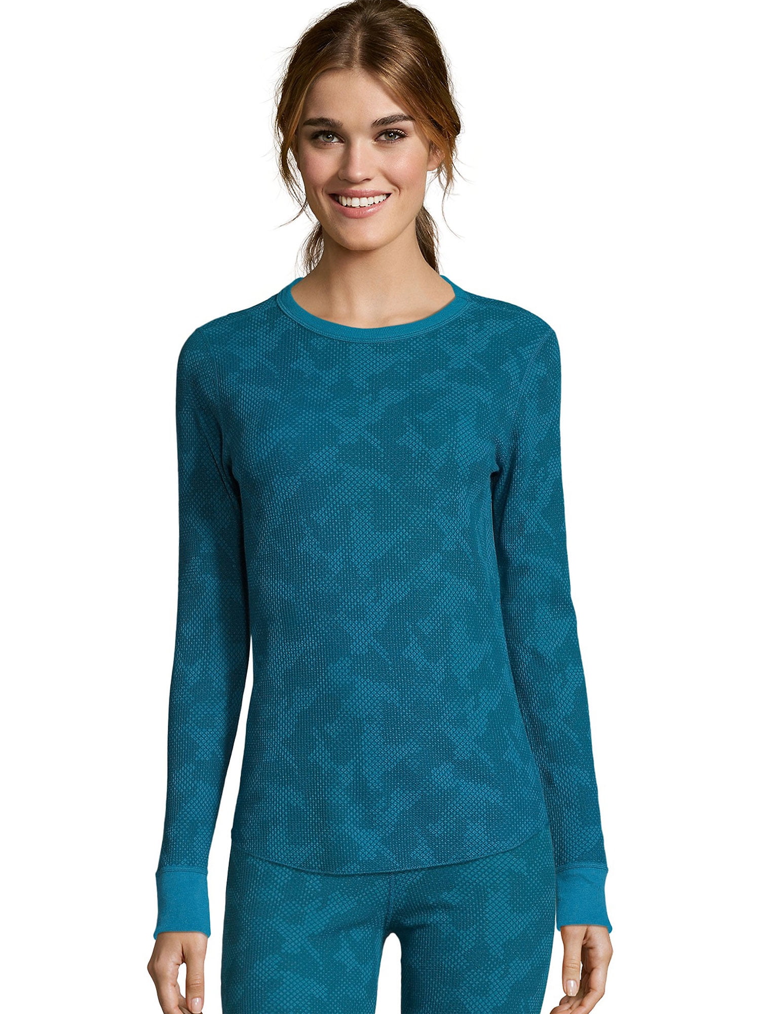 Hanes Women's Waffle Knit Thermal Crewneck