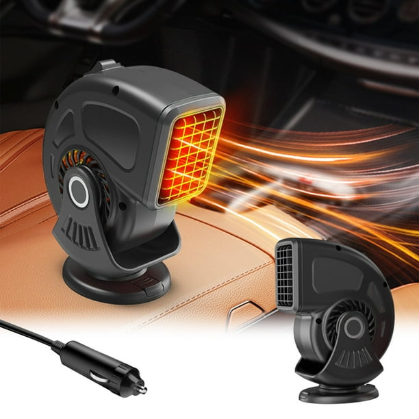 Calefactor y desempañador portátil para coche de 24 V | Ventilador 2 en 1 para calefacción y refrigeración | Se conecta al encendedor | Ajustable 360° | Dispositivo desempañador compacto para co