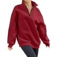 thumbnail image 3 of Womens Oversized Sweatshirts Hoodies Half Zip Pullover Fall  Outfits 2023  Clothes, Womens Sweatshirts Half Zip Cropped Pullover Fleece Quarter Zipper Hoodies Fall outfits Clothes, 3 of 6