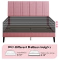 thumbnail image 5 of 4 EVER WINNER Full Size Upholstered Platform Bed Frame with Headboard, Pink Full Bed Frame, No Box Spring Needed, Pink, 5 of 7
