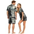 thumbnail image 4 of Leidass Mens Pajama Set Short Sleeve Button Down Sleepwear Set with Shorts Relaxed Lounge Set S to XXXXL Black(man) L, 4 of 5
