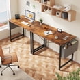 thumbnail image 6 of CONCETTA 40 Inch Computer Writing Desk with Storage Bag, Steel Frame for Home Office Study, Brown, 6 of 8
