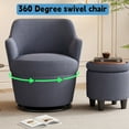 thumbnail image 3 of 360°Swivel Accent Chair with Ottoman, Lounge Sofa with Nail Trim, Living Room Chairs, Bedroom Chair, Vanity Chair, 3 of 6