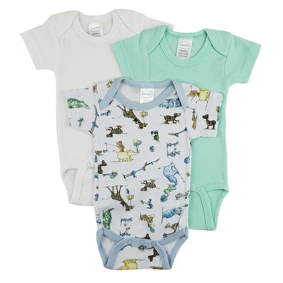 Bambini Short Sleeve One Piece 3 Pack - Newborn