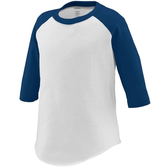 422A-White- Navy-4T Toddler Baseball Tee, White & Navy - 4T