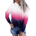 thumbnail image 1 of Pompotops Mode Femme Manches Longues Automne Imprimé Hoodis Blouse Chandails en Molleton Tops Amples, 1 of 1