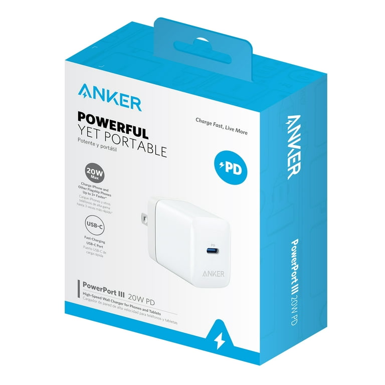 Anker PowerPort III 20W PD USB-C Wall Charger, White