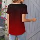 thumbnail image 5 of Mujeres de Verano Tops de Manga Corta Impresa Casual Cuello Redondo Plisado Superior 95% Poliéster 5% Spandex, Blusa de Moda para Todas las Estaciones, 5 of 6