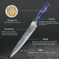 thumbnail image 6 of TURWHO 8inch Slicing Knife Japanese VG10 Damascus Steel Kitchen Carving Knife, with Resin Handle, Raindrop Pattern, Random Colors, 6 of 10