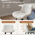 thumbnail image 4 of Homzeer Bar Stools Set of 4, 26" Counter Height 330LBS, Modern PU Leather Upholstered with Low Back & Sturdy Metal Legs, Farmhouse Style for Kitchen Island & Dining Room, White, 4 of 9