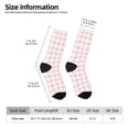 thumbnail image 6 of Uemuo Pink Checkboard Pattern Women's Crew Socks, Soft Durable Breathable Moisture-Wicking with Odor Control Cotton socks, 6 of 9