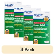 (4 pack) Equate Cough & Cold 60mg Compare to Maximum Strength Mucinex® DM Active Ingredients 14 Tablets for Congestion