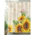 thumbnail image 2 of Shower Curtains Sunflower Bath Curtain Floral Leaves Vintage Waterproof Bathroom Shower Curtain Set with Hooks Decoration 72 x 84 Inches, 2 of 7
