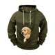 thumbnail image 4 of Ceisia Pet Carrier Hoodie Long-Sleeve for Men with Cotton Fabric Solid Color Drawstring Dogs Cats Pockets Army Green XXXXXL Gift, 4 of 5