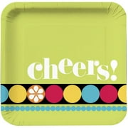 Creative Converting Cheers to You! 7" Square Plates, 15 count
