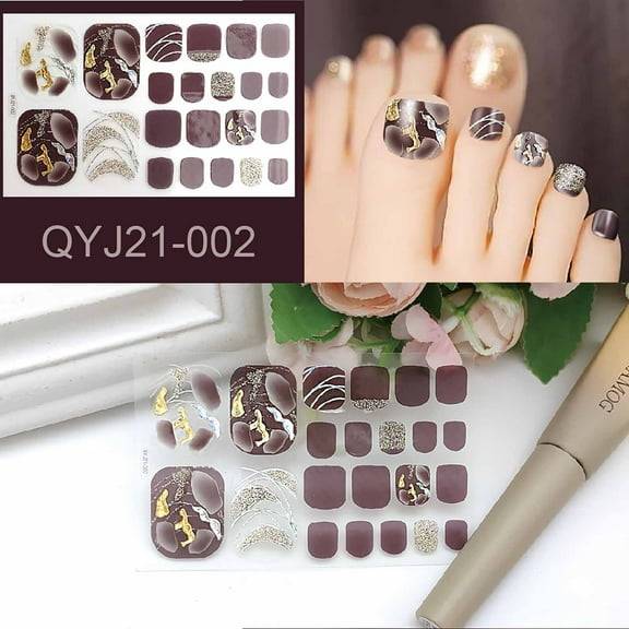 Kiplyki Toe Nail Stickers Toe Nail Stickers Bronzing Imitation Diamond Nail Stickers