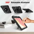 thumbnail image 6 of for iPad Pro 11 5th Gen 2024 Case, Military Grade Silicone Shockproof Heavy Duty Protective Cover for iPad Pro 11 2024 with Handle Strap & Pencil Holder Rotating Stand - Black, 6 of 13
