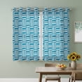 Blue Woven Texture Sheer Curtains 54 Inch Long 2 Panels, Modern ...