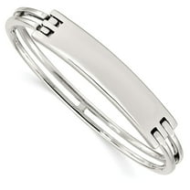 Primal Silver Sterling Silver ID Hinged Bangle