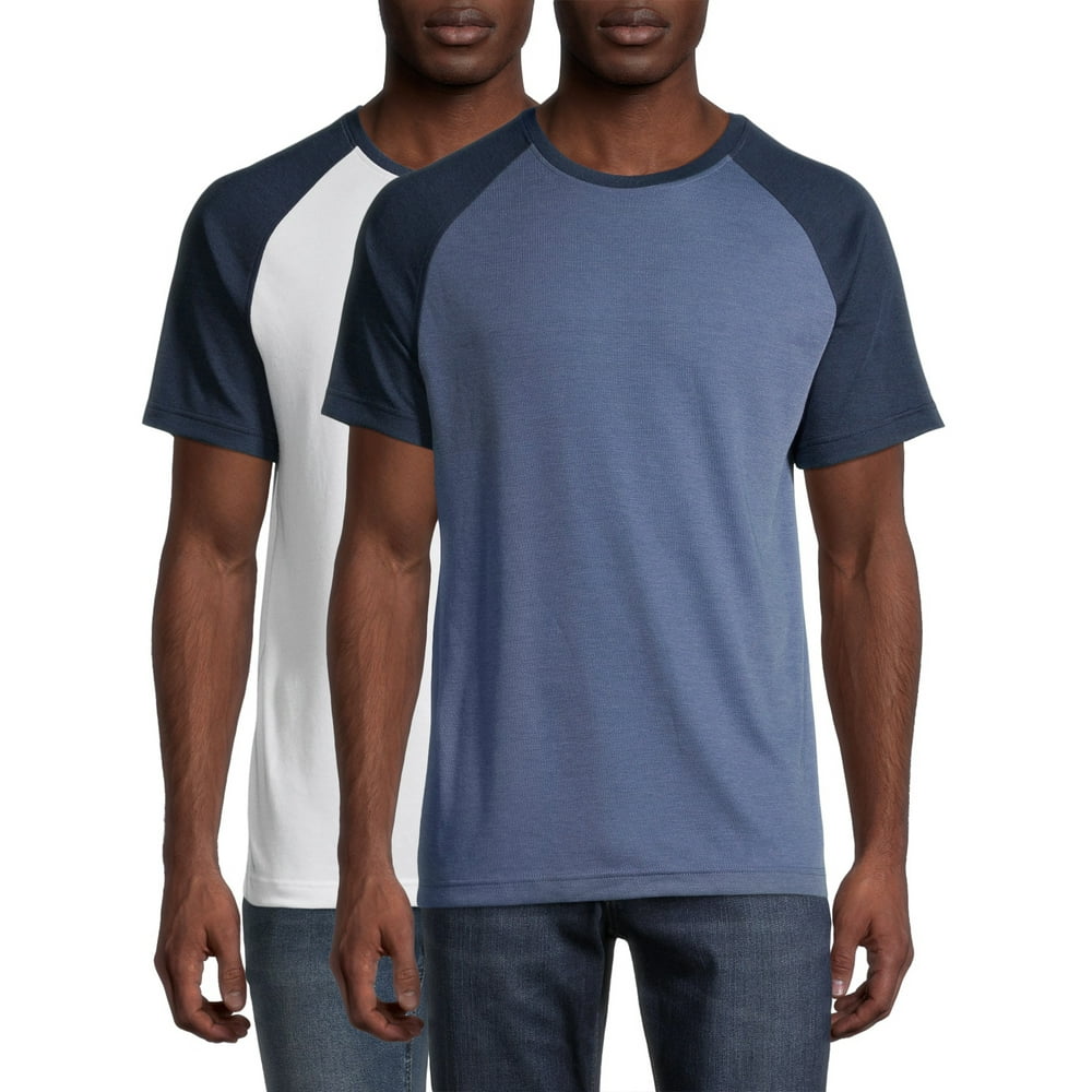 GEORGE - George Men's Short Sleeve Raglan T-Shirt, 2-Pack - Walmart.com ...