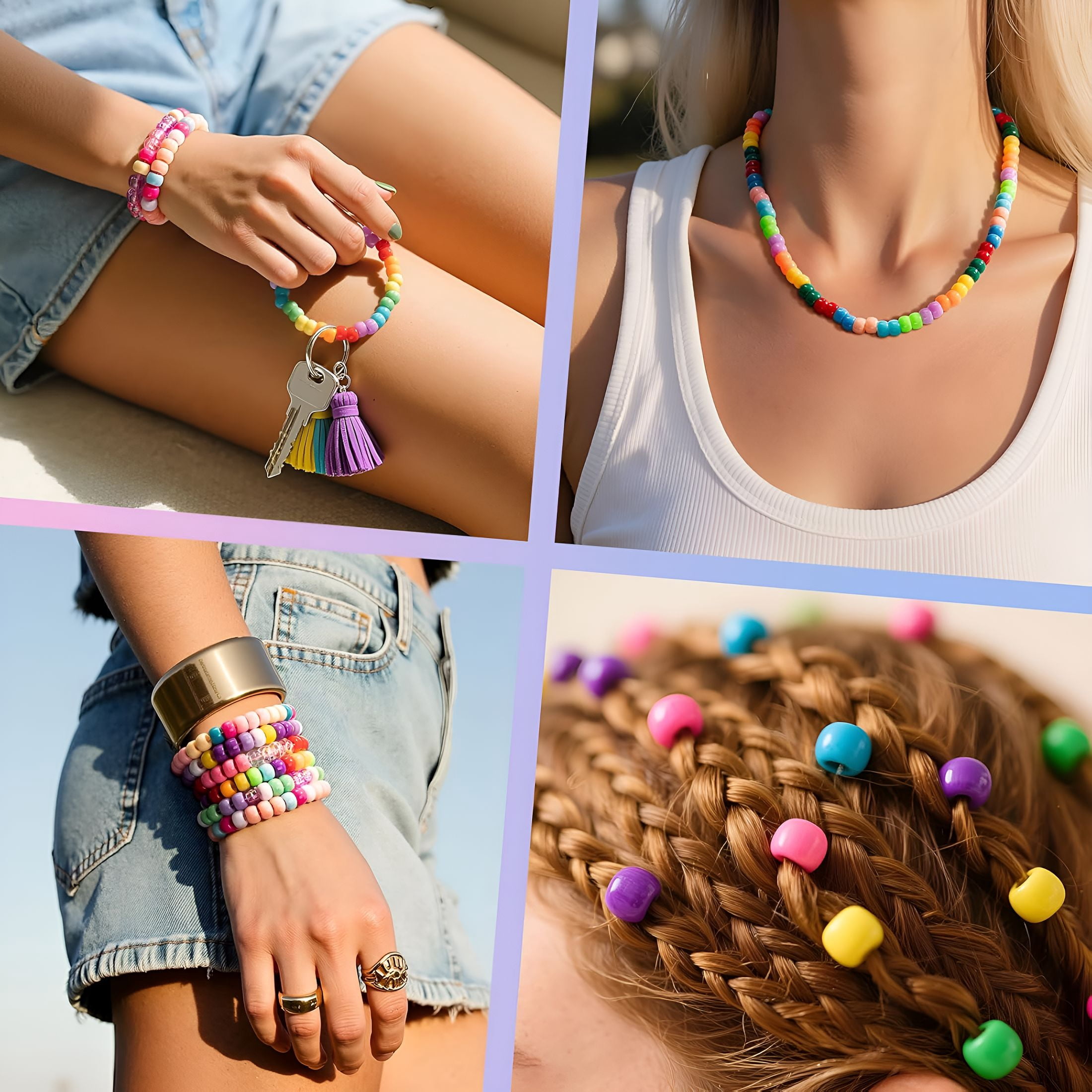 CCOCC 2026 New 4200Pcs Pony Beads,24 Colors Kandi Beads Bulk for Bracelets Making Hair Braiding Kandi Friendship Bracelet Craft Diy Jewelry Making Christmas Gifts(Boxed)