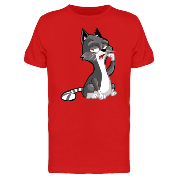 Cartoon Cat Asking For Food T-Shirt Men -Image by Shutterstock, Male XX-Large