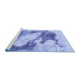thumbnail image 2 of Ahgly Company Machine Washable Indoor Square Abstract Blue Modern Area Rugs, 7' Square, 2 of 4