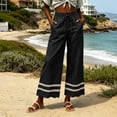 thumbnail image 6 of Kezqiaxn Womens Wide Leg Pants Drawstring Lace Splice Elastic Waist Loose Casual Trousers with Pockets Lounge Pants Women, 6 of 6