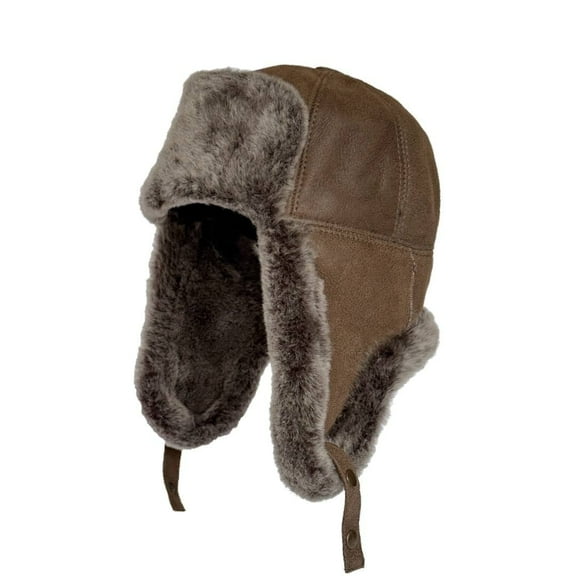 Real Shearling Sheepskin Trapper Hat Russian Ushanka Aviator Hat