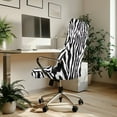 thumbnail image 3 of FKELYI Black Zebra Print Office Chair Covers Stretch Computer Chair Slipcovers for Swivel Armchair Anti-Dust Gaming Chair Slipcover for Home Office, Small, 3 of 6