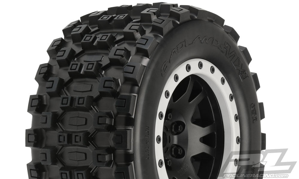 Proline 1013113 Badlands MX43 Pro-Loc All Terrain Tires on Impulse Pro-Loc Black Wheels (2) X-MAXX