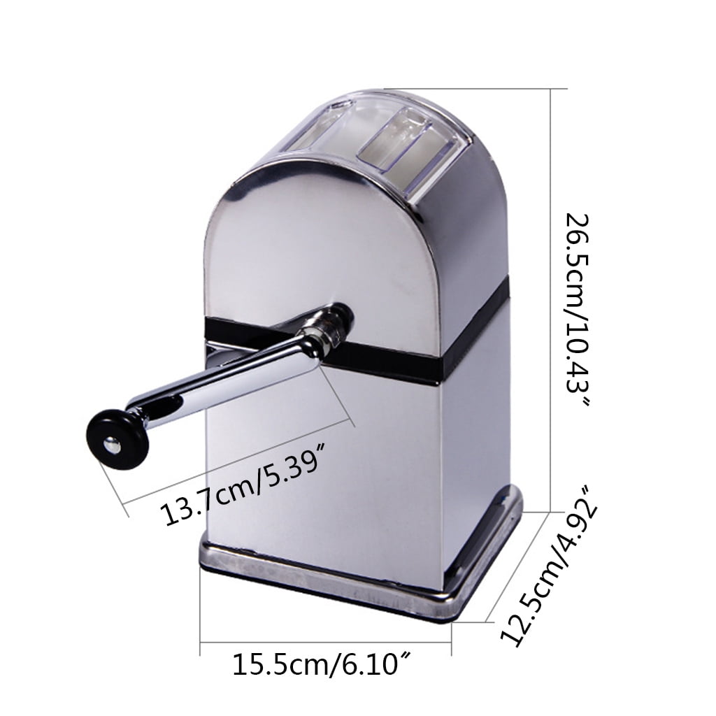 Portable Hand Crank Manual Ice Crusher Shaver Kids Shredding Snow Cone Maker Machine
